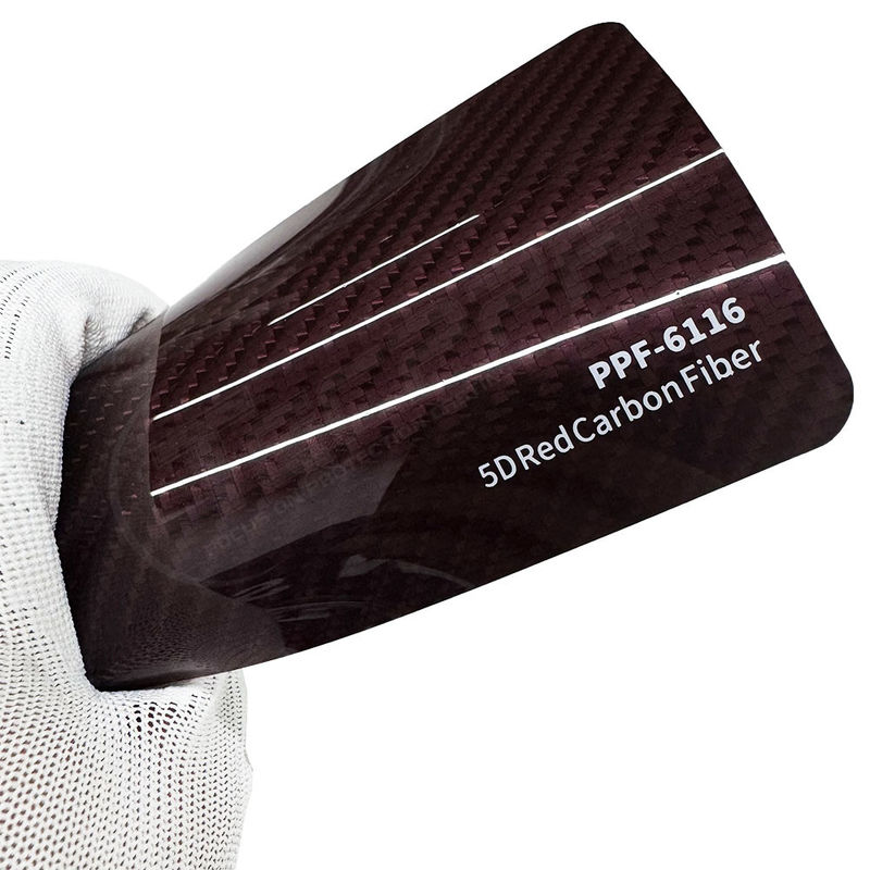 PPF-6116 Rojo 8 mil Color Fibra de carbono Ppf Película Protectora UV