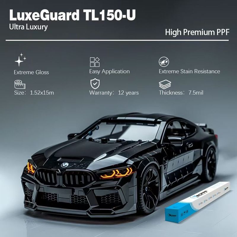 7.5 Mil TL150-U Extreme Glossy Ppf Antifouling Película de protección de pintura para automóviles