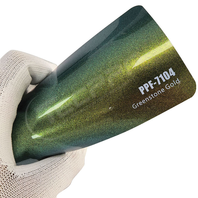PPF-7104 Película de protección de pintura de color dorado de piedra verde para rasguños en automóviles