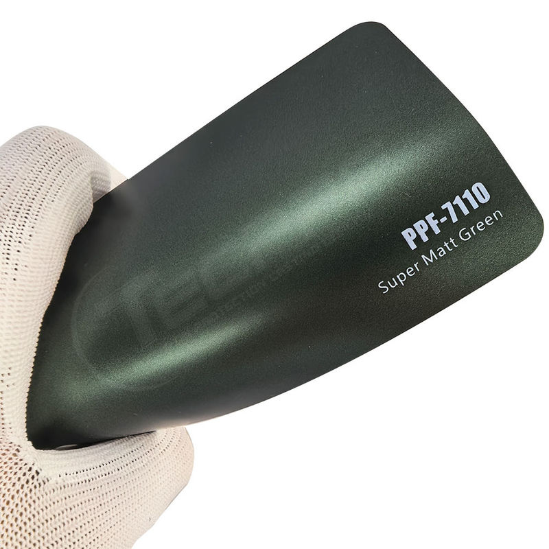 PPF-7110 Super Matt Película de protección de pintura de color verde para rasguños en automóviles