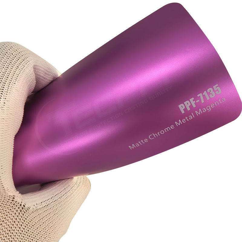 PPF-7135 Película de protección de pintura de color magenta de cromo metálico mate para arañazos en automóviles