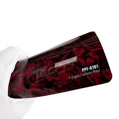 Pintura roja de carbono forjada con película de protección de astillas de roca 8 mil para automóviles