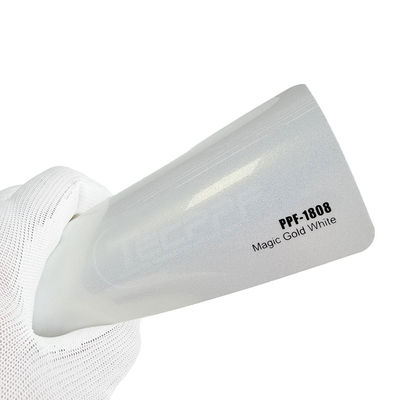 8 milímetros Cambio de color Película de protección de pintura Oro mágico Color blanco 1.52x16m / 60inchx53ft Curación por calor 60inchx53ft